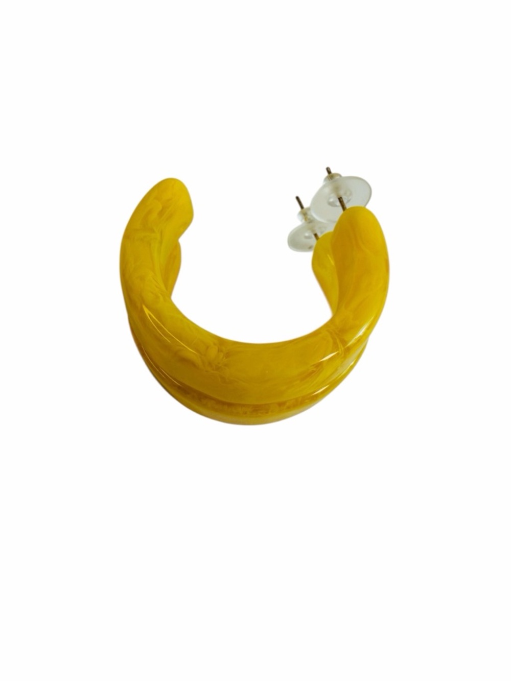Yellow Resin Hoop Earrings